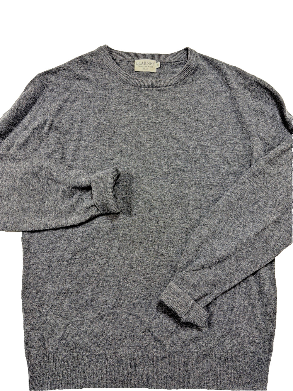 Blarney Woollen Mills Sweater Womens XL Charcoal Lambswool Irish Quiet Sz XL